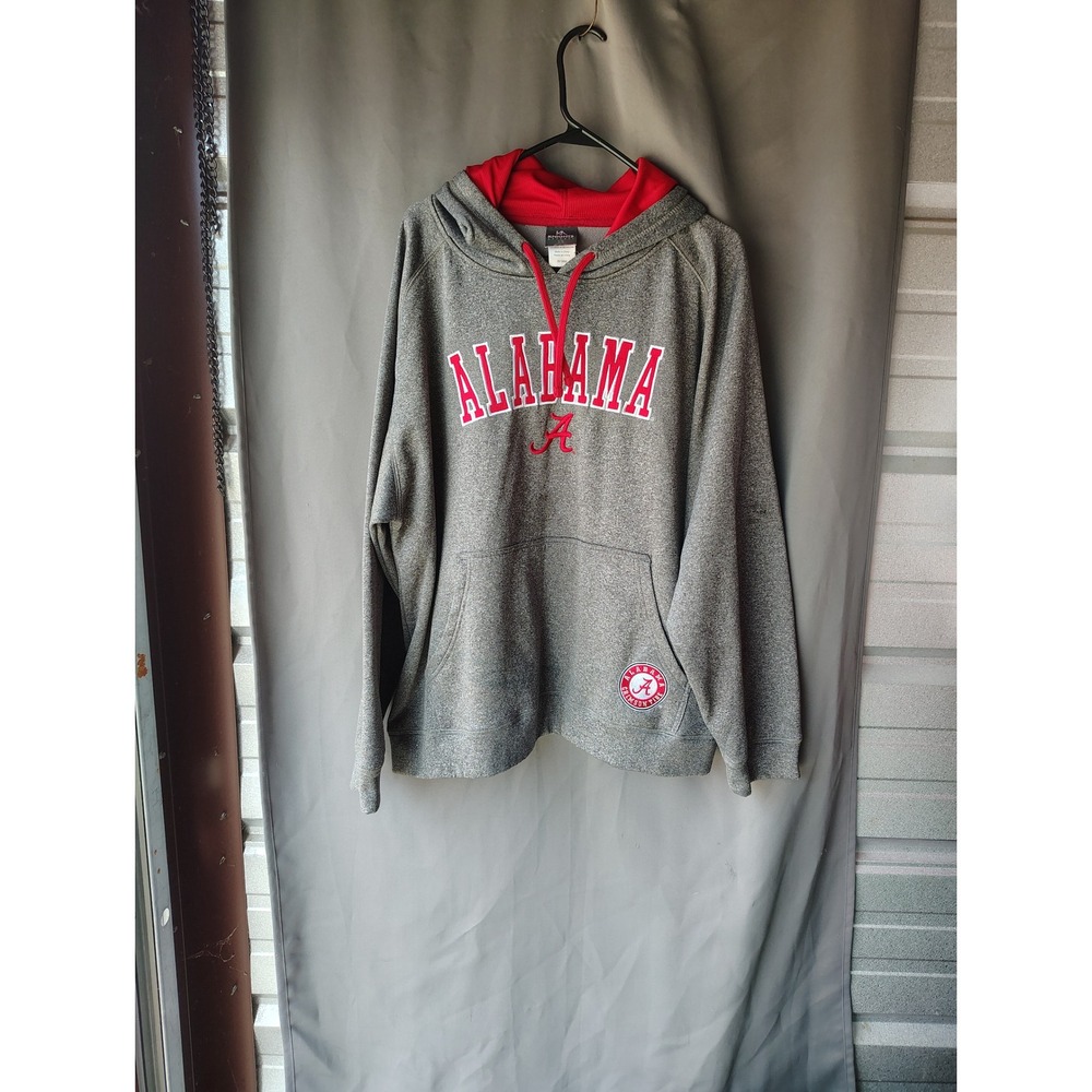 Knights Apparel Alabama Crimson Tide Hoodie Mens XL Gray Red Pullover Sweatshirt